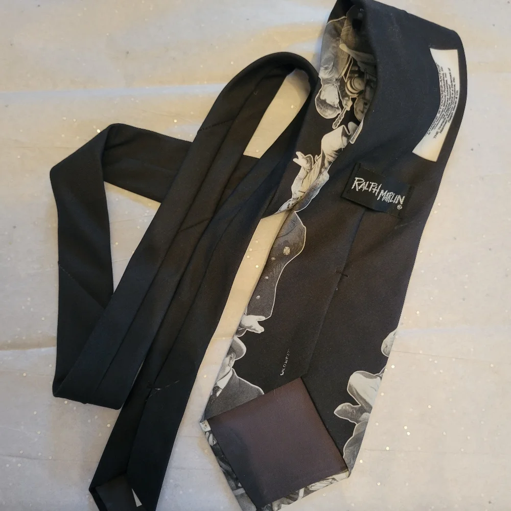 Ralph Marlin Three Stooges Necktie ~ 1994 ~ Made in USA ~ Unisex Retro Humor Fun